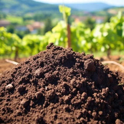 Fertilizantes orgánicos en polvo para olivo.